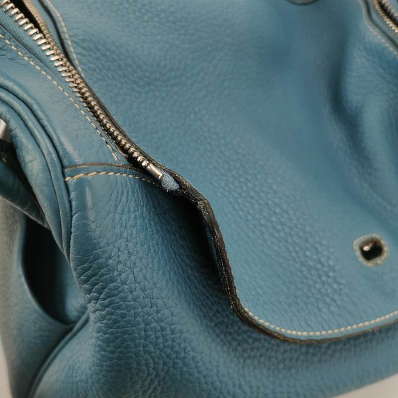 Hermes Lindy 34 Taurillon Clemence Blue Silver Hardware Women's Handbag