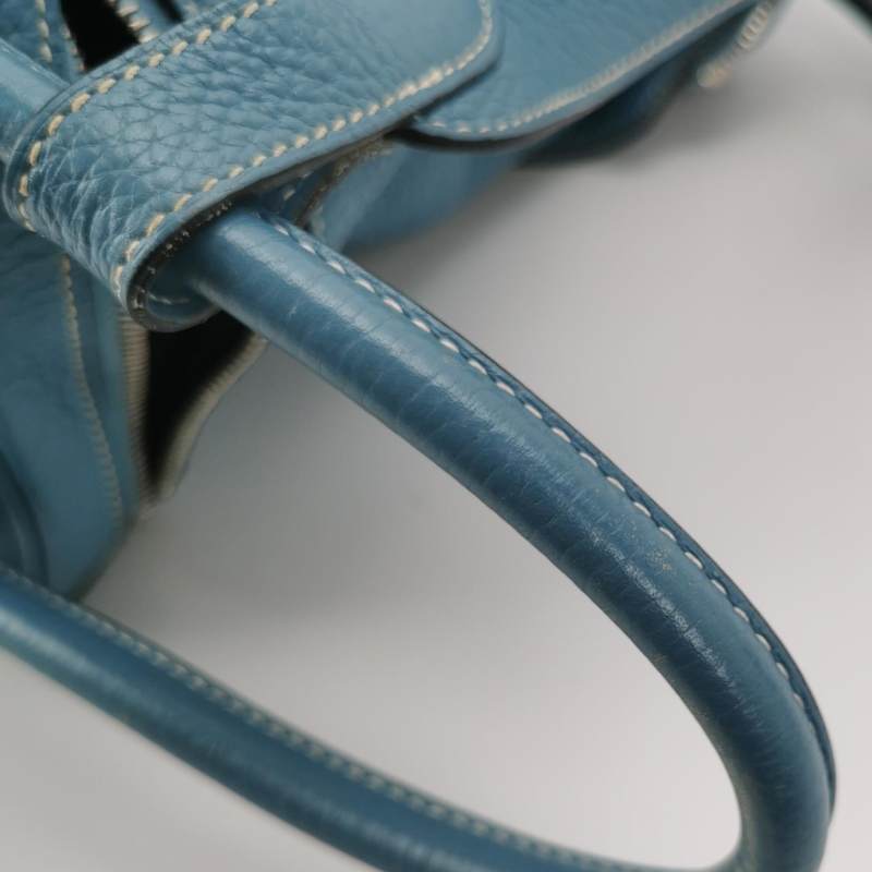 Hermes Lindy 34 Taurillon Clemence Blue Silver Hardware Women's Handbag