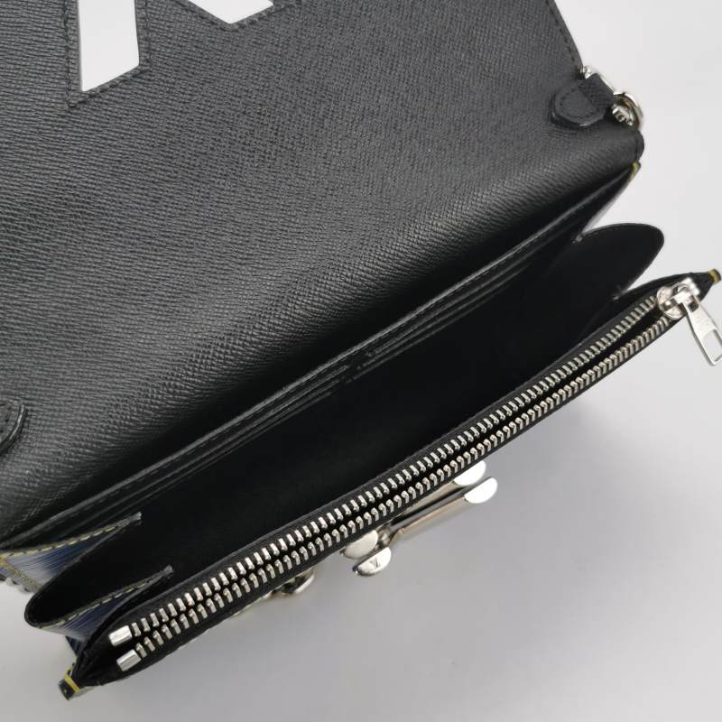 Louis Vuitton Blue Denim Aztec Epi Leather Twist Wallet on Chain Bag