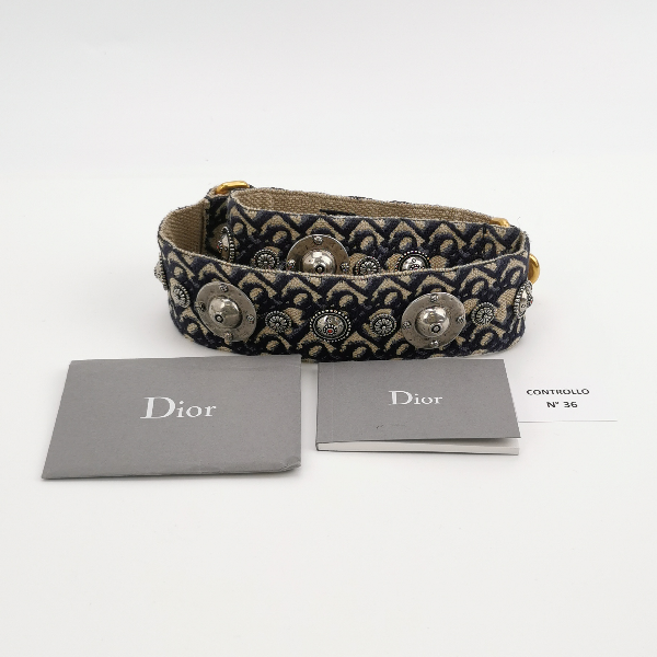 Dior Oblique Jacquard And Leather Saddle Bag