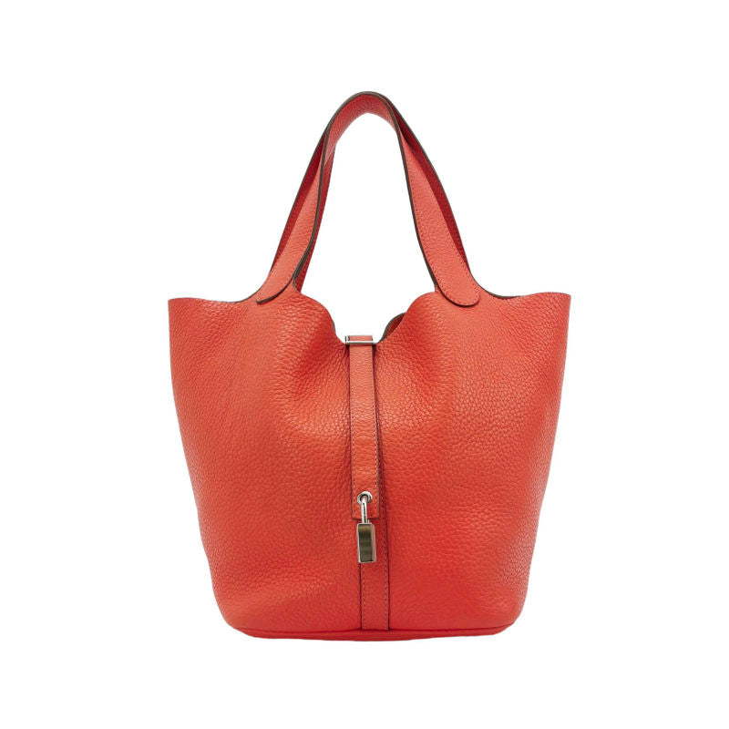 Hermes Picotin Leather Tote Red 22