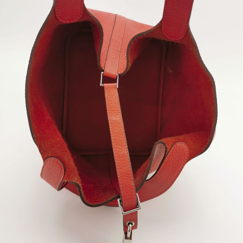 Hermes Picotin Leather Tote Red 22