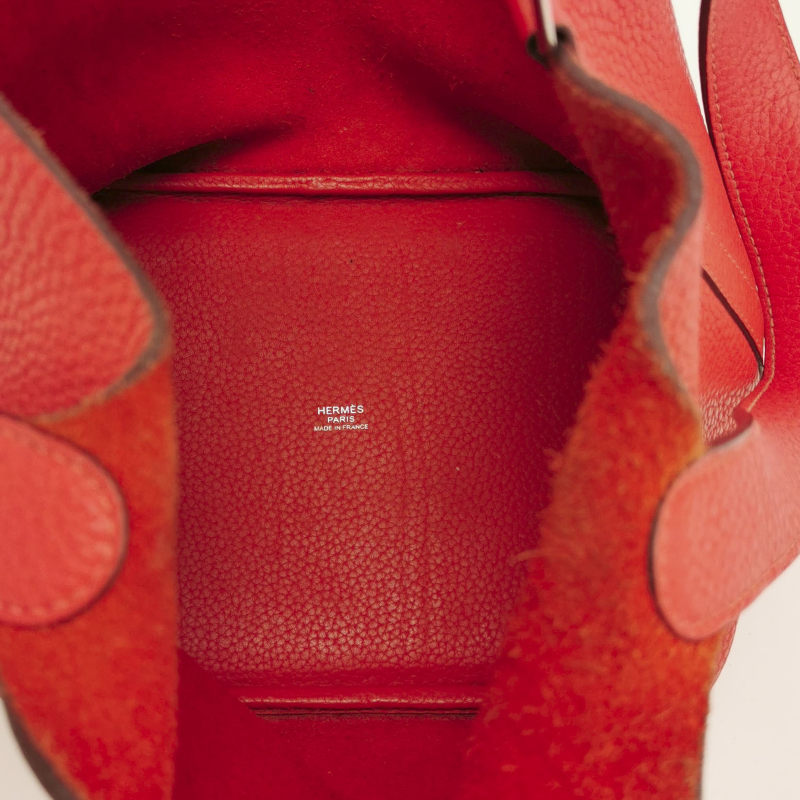 Hermes Picotin Leather Tote Red 22