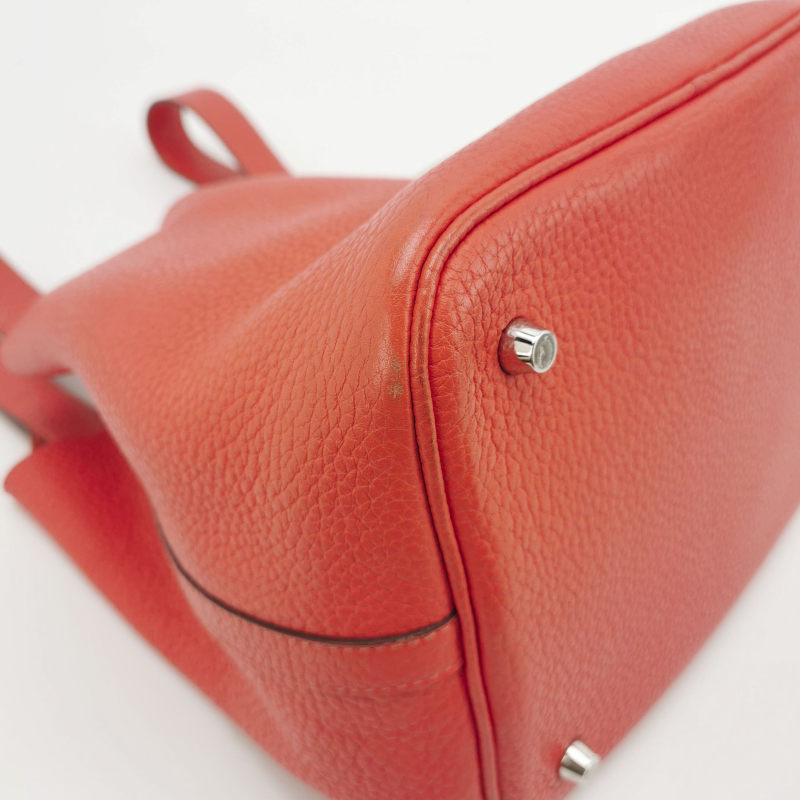 Hermes Picotin Leather Tote Red 22