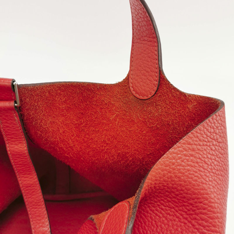 Hermes Picotin Leather Tote Red 22