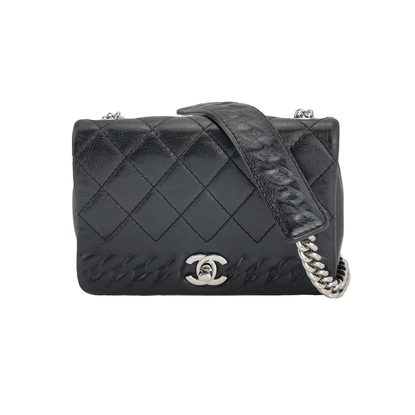 Chanel CC Chain Bag Calfskin Leather Black