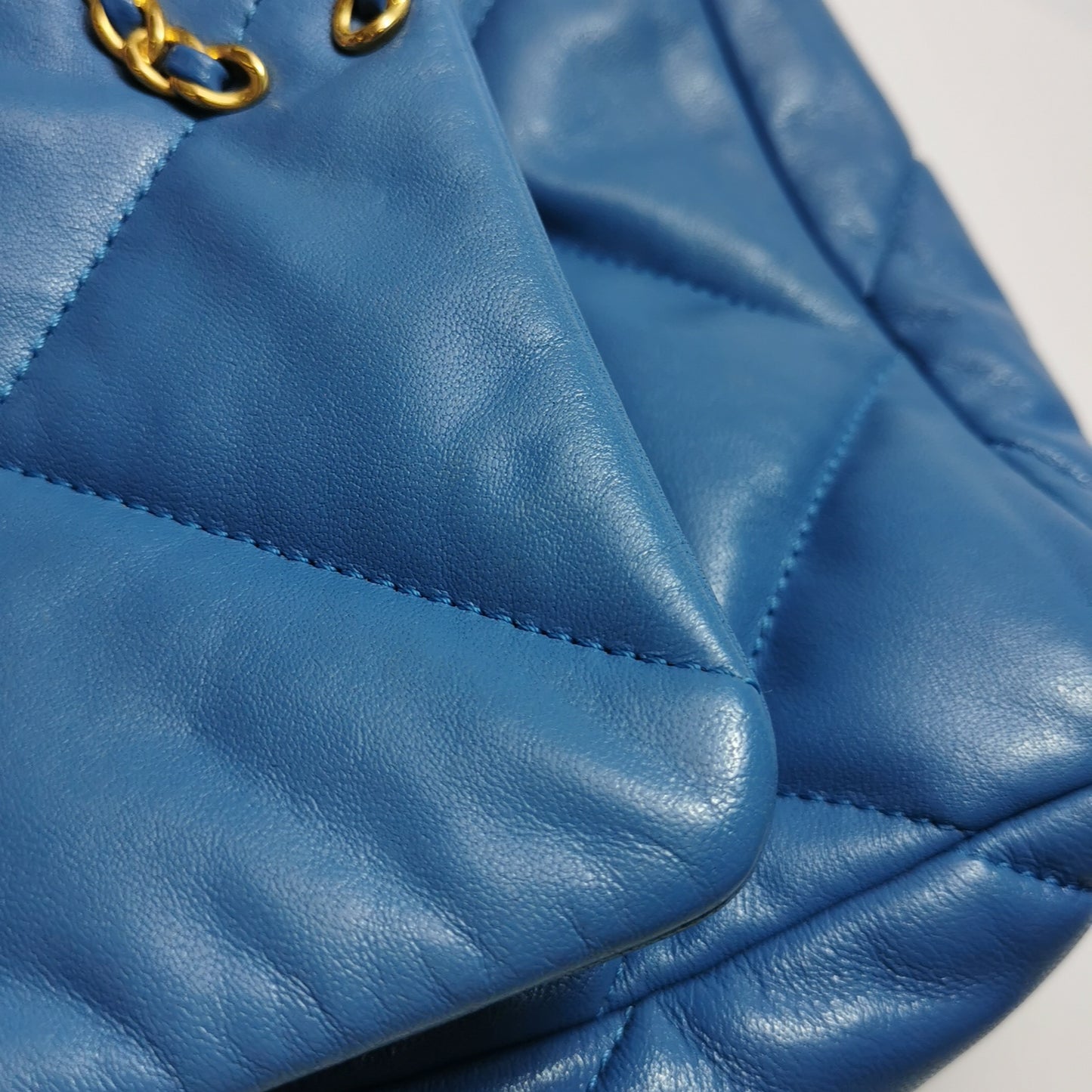 Chanel Blue Leather 19 Shoulder/Crossbody Bag Small