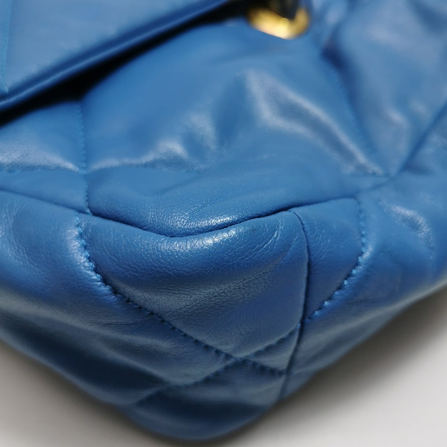 Chanel Blue Leather 19 Shoulder/Crossbody Bag Small