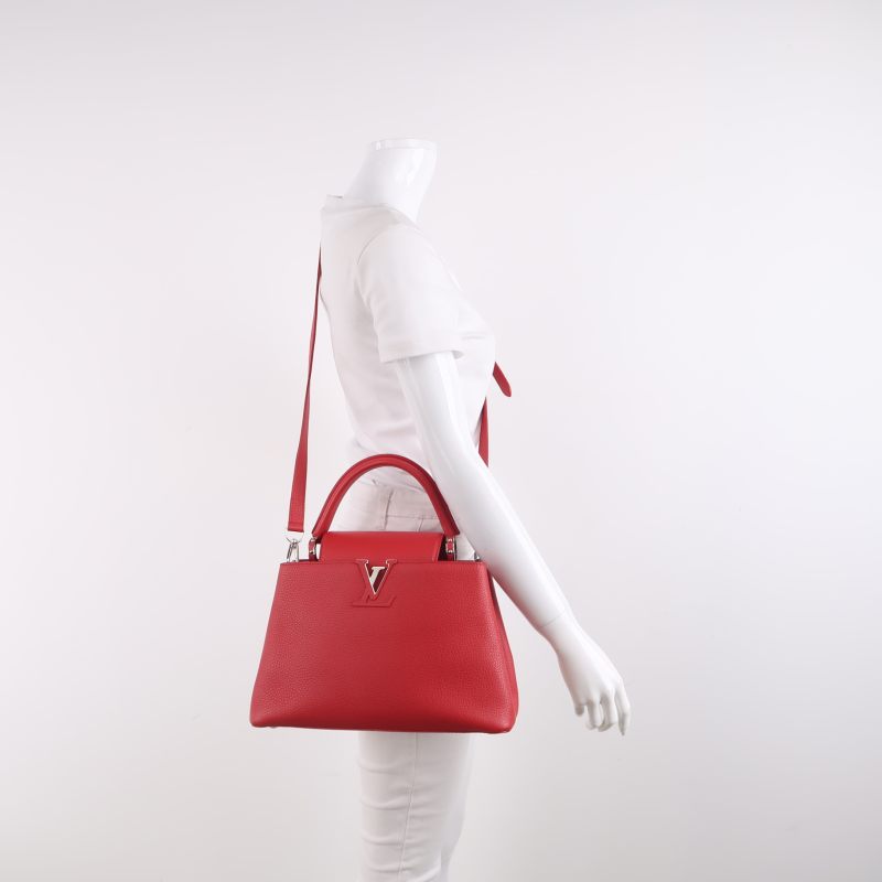 Louis Vuitton Capucines MM two-way bag Red Calfskin