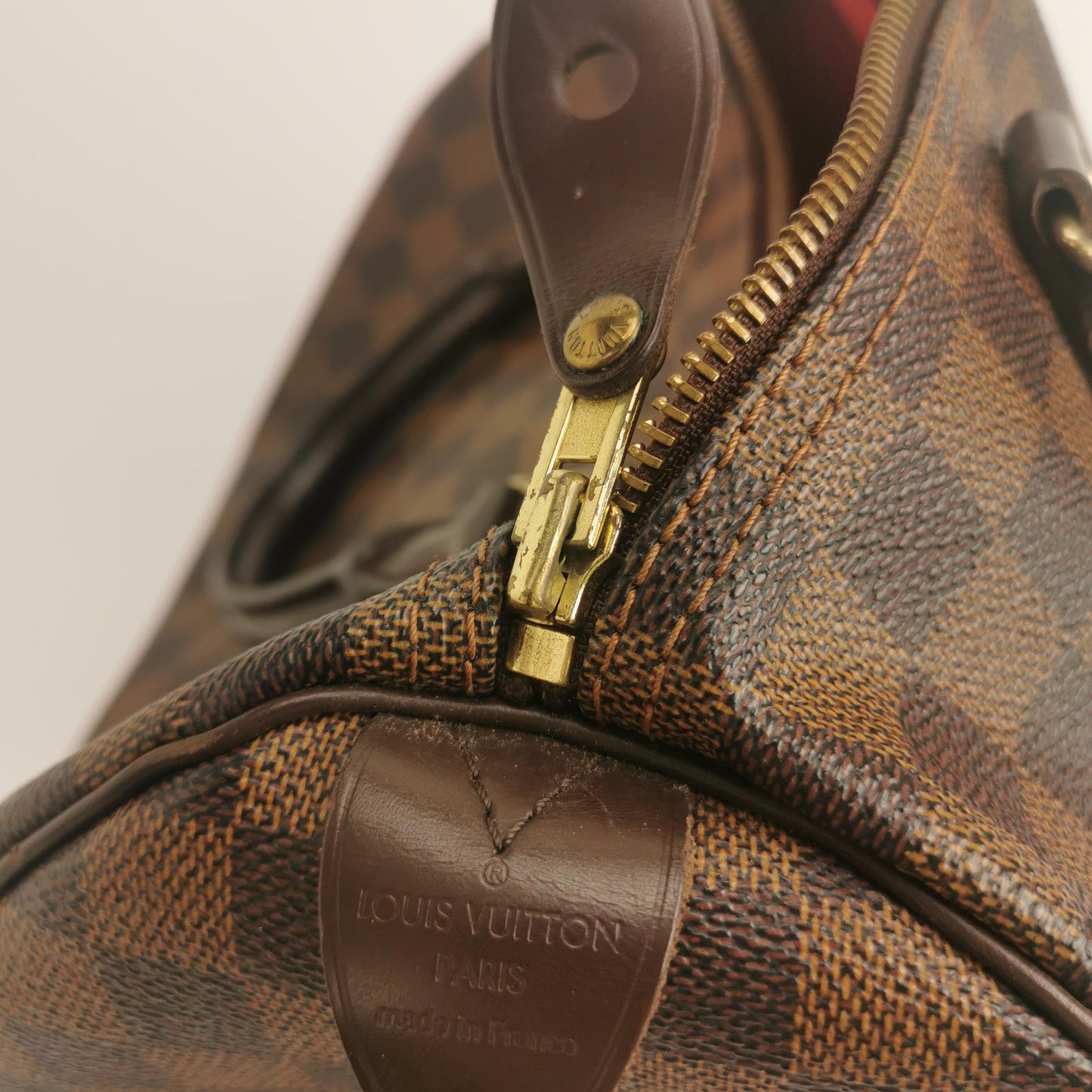 Louis Vuitton Damier Ebene Speedy 30 Satchel Handbag