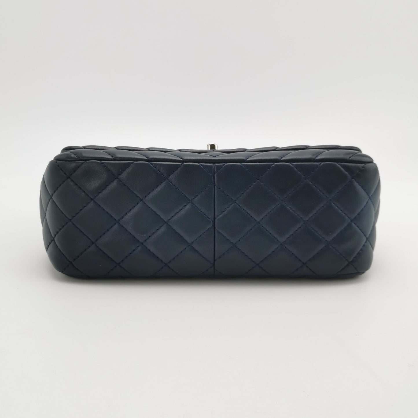 Chanel Navy Blue Chevron Leather Bag