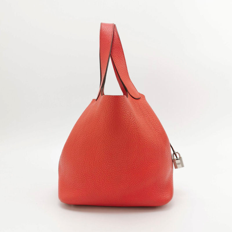 Hermes Picotin Leather Tote Red 22