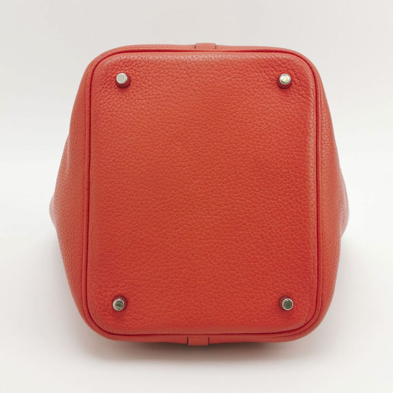 Hermes Picotin Leather Tote Red 22