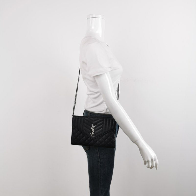 Saint Laurent Envelope Lambskin Leather Crossbody Bag