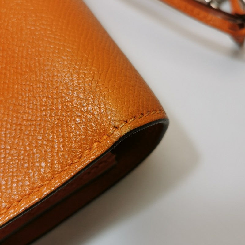 Hermes Kelly Depeches Leather Handbag Orange