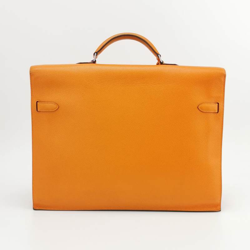 Hermes Kelly Depeches Leather Handbag Orange
