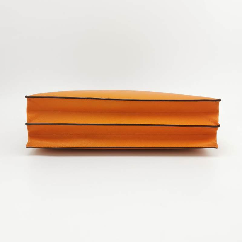 Hermes Kelly Depeches Leather Handbag Orange