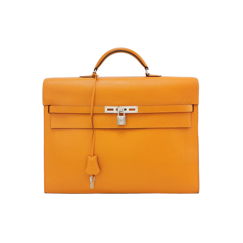 Hermes Kelly Depeches Leather Handbag Orange