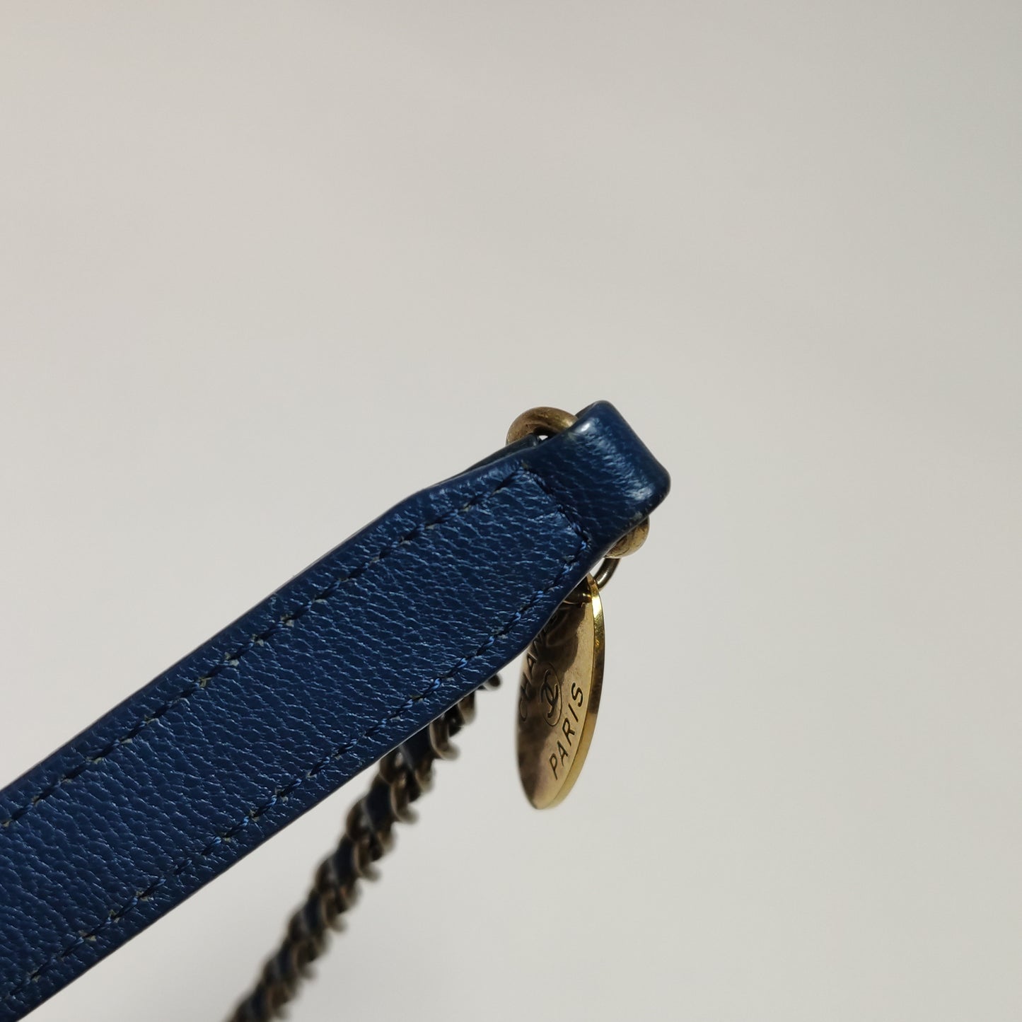 Chanel CC Eyelet Flap Bag Navy Patent