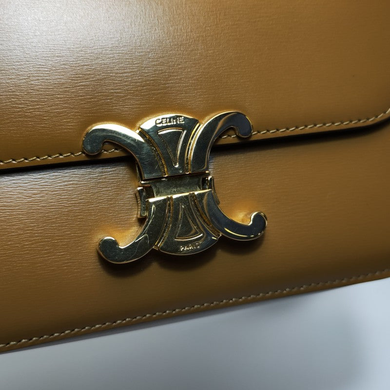Celine Shiny Calfskin Teen Triomphe Tan