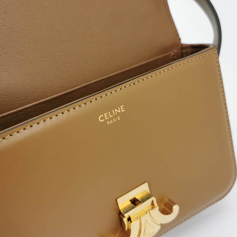 Celine Shiny Calfskin Teen Triomphe Tan