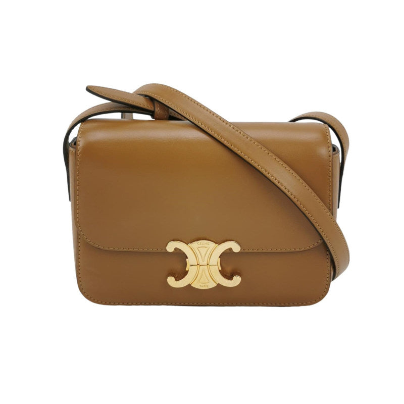 Celine Shiny Calfskin Teen Triomphe Tan