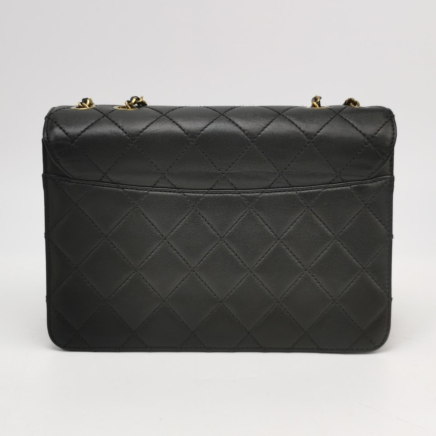 Chanel Matelasse Leather Single Flap Double Chain Bag Vintage