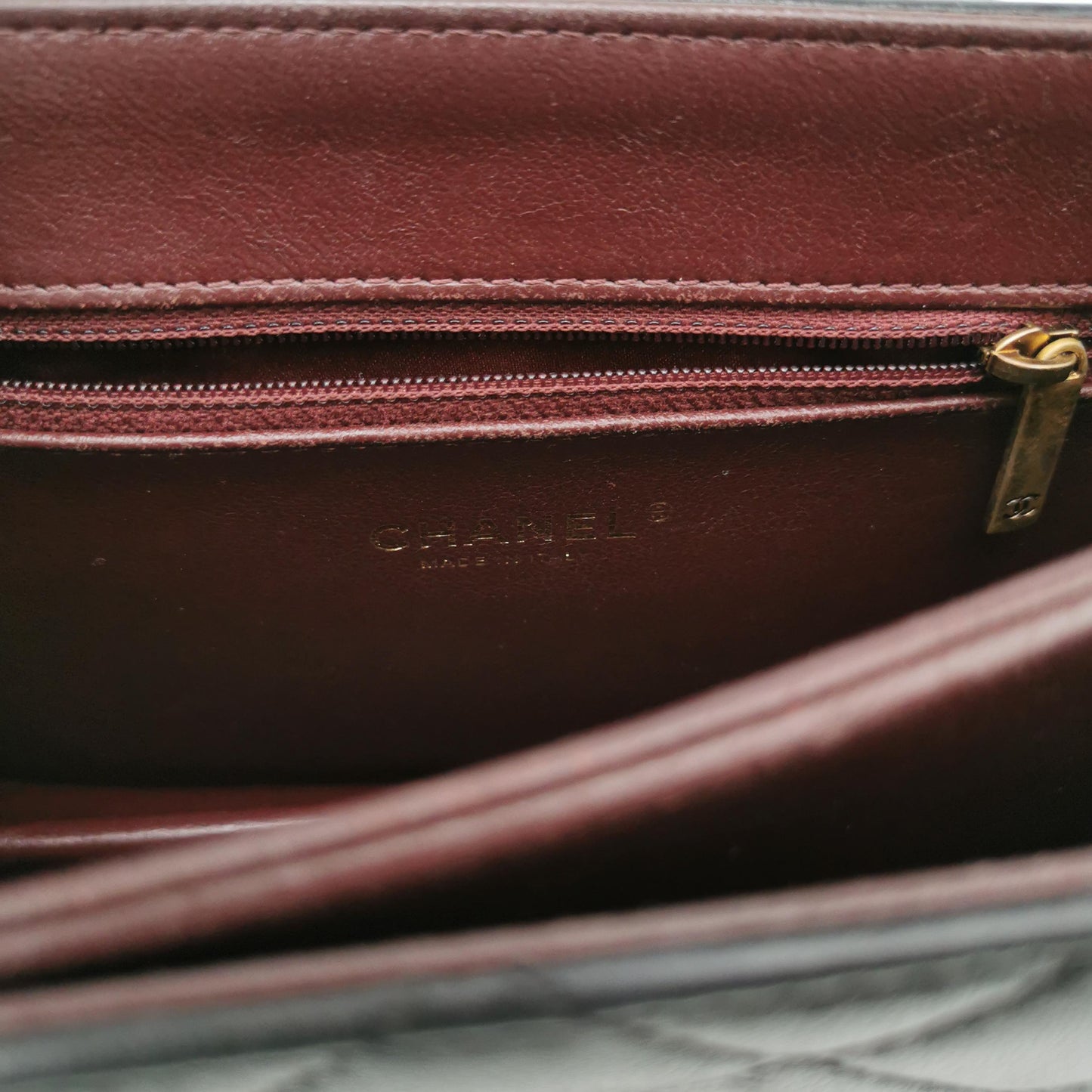 Chanel Matelasse Leather Single Flap Double Chain Bag Vintage