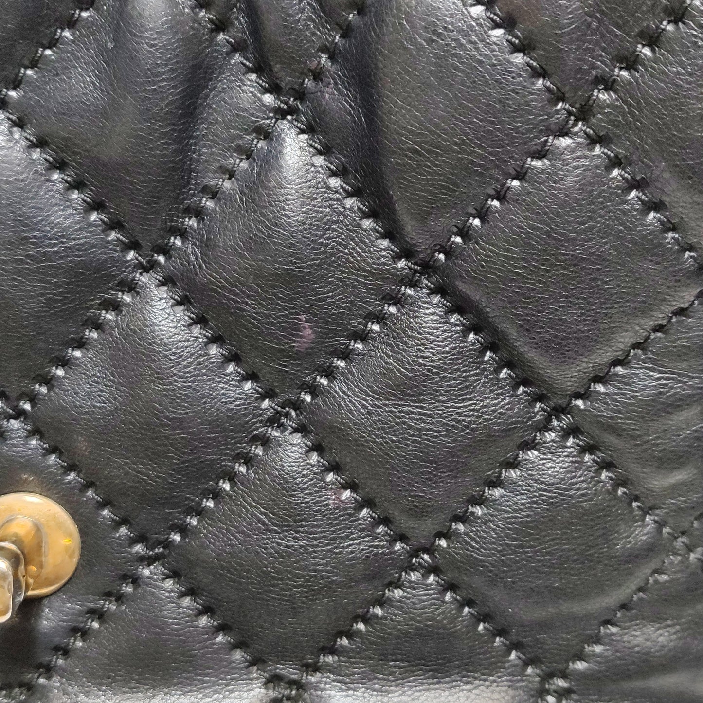 Chanel Calfskin Quilted Retro Chain Flap Bag Black