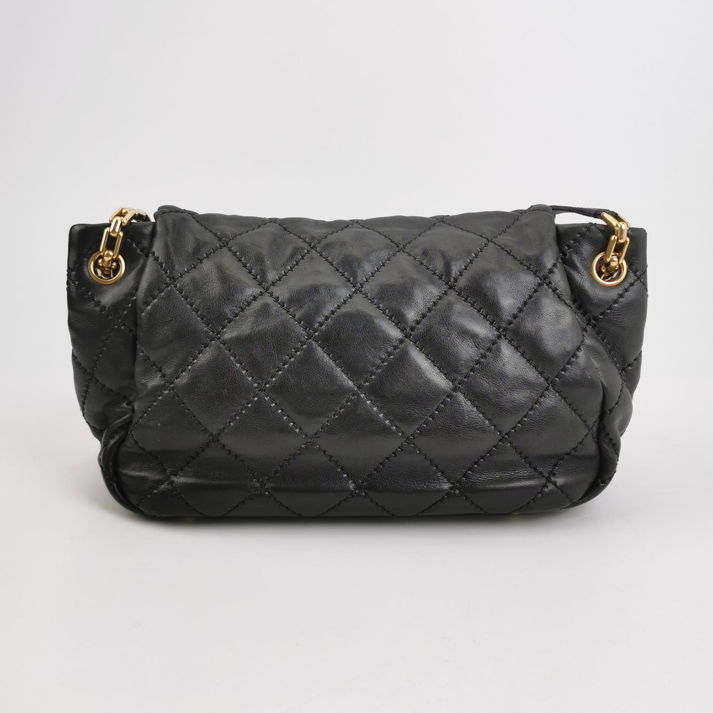 Chanel Calfskin Quilted Retro Chain Flap Bag Black