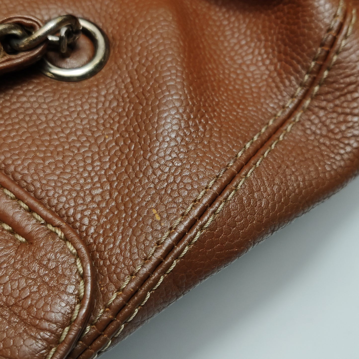 Chanel Calfskin Flap Bag Brown Vintage