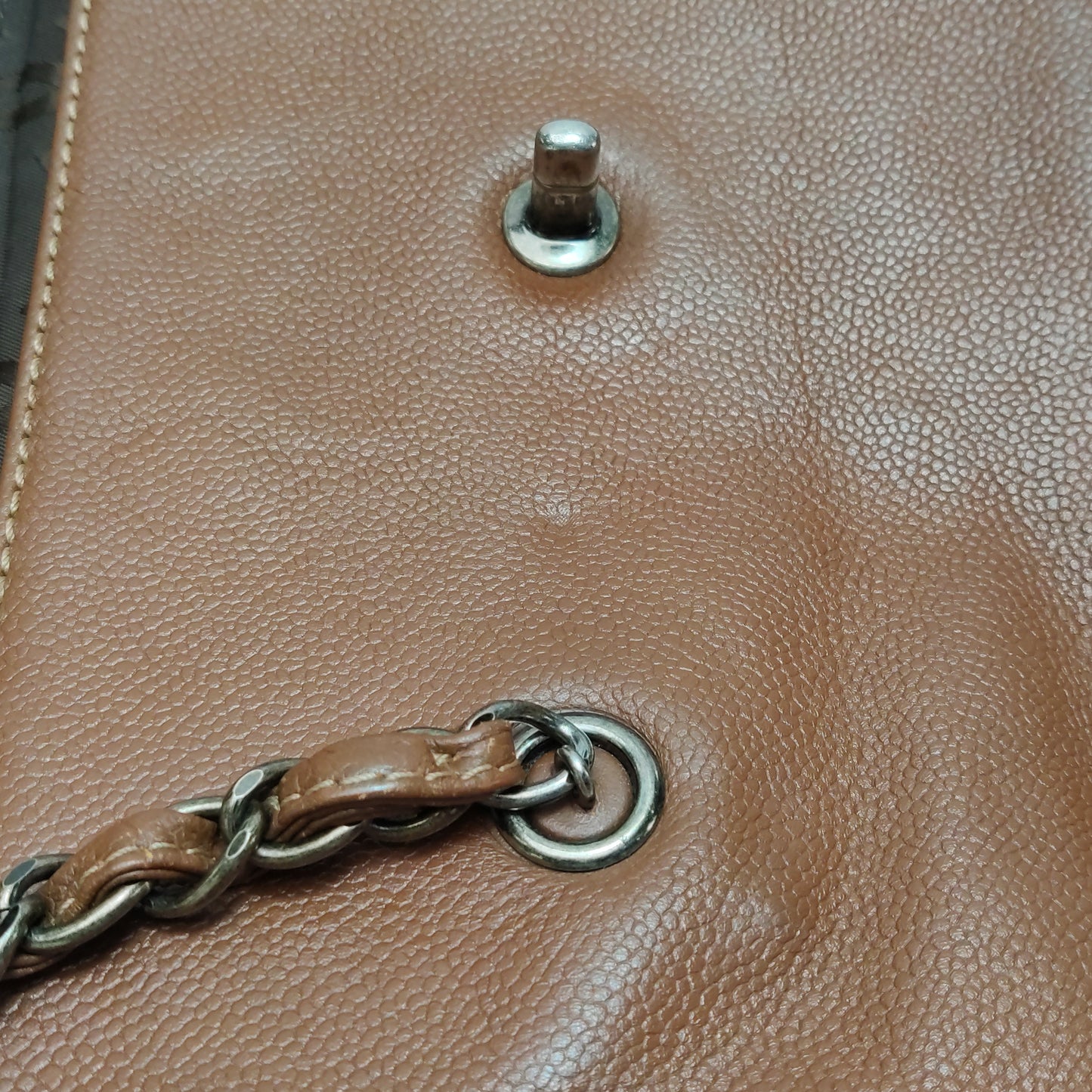 Chanel Calfskin Flap Bag Brown Vintage