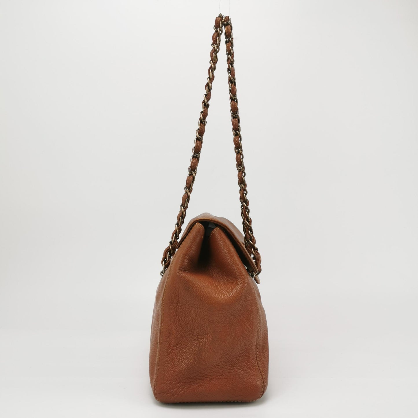 Chanel Calfskin Flap Bag Brown Vintage