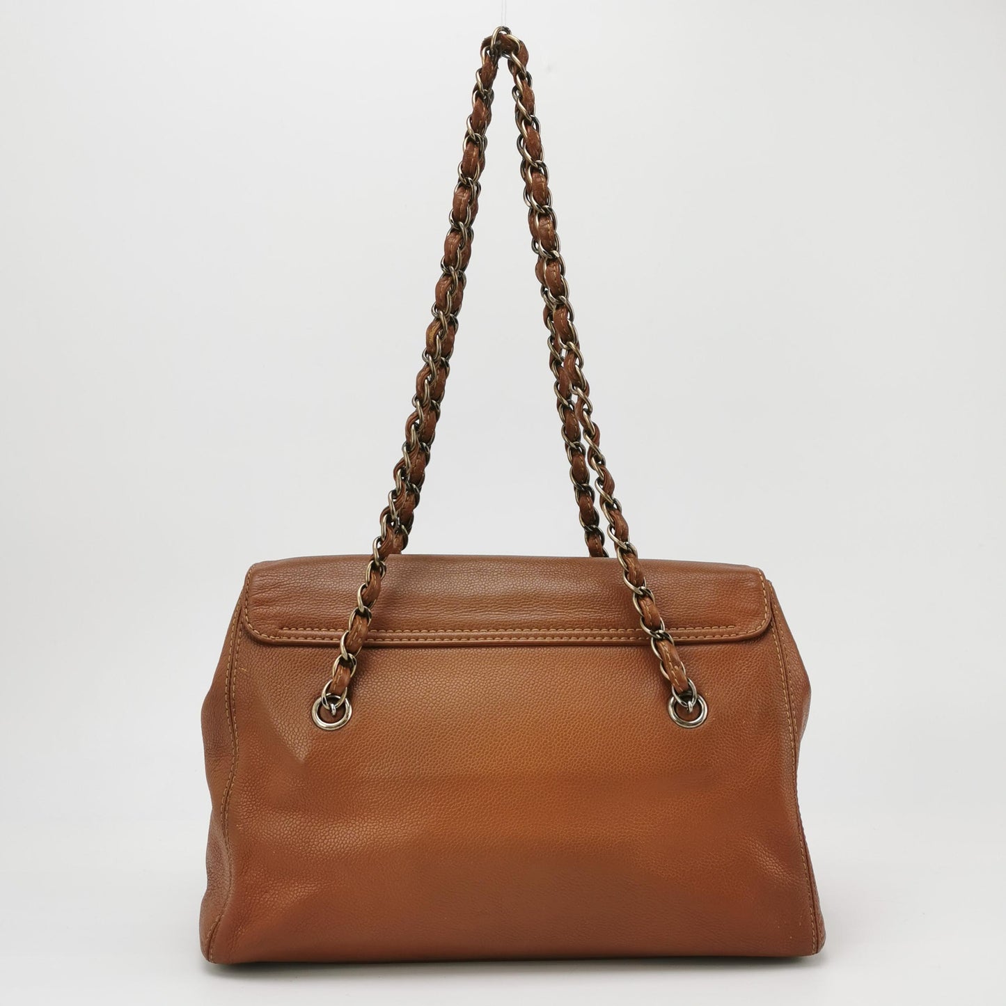 Chanel Calfskin Flap Bag Brown Vintage