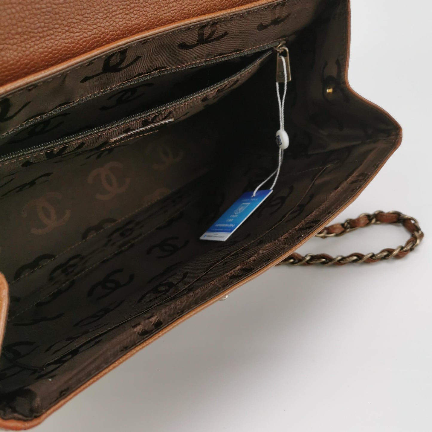 Chanel Calfskin Flap Bag Brown Vintage