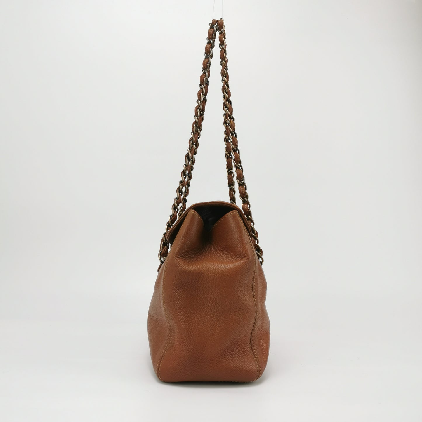 Chanel Calfskin Flap Bag Brown Vintage