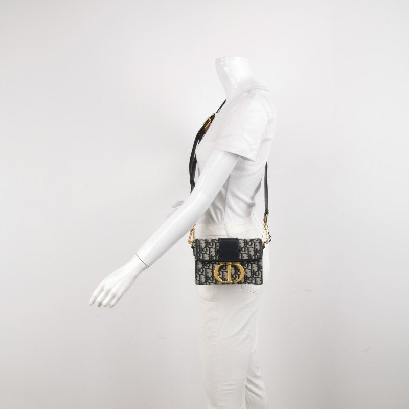 Dior Oblique 30 Montaigne Box Bag Blue