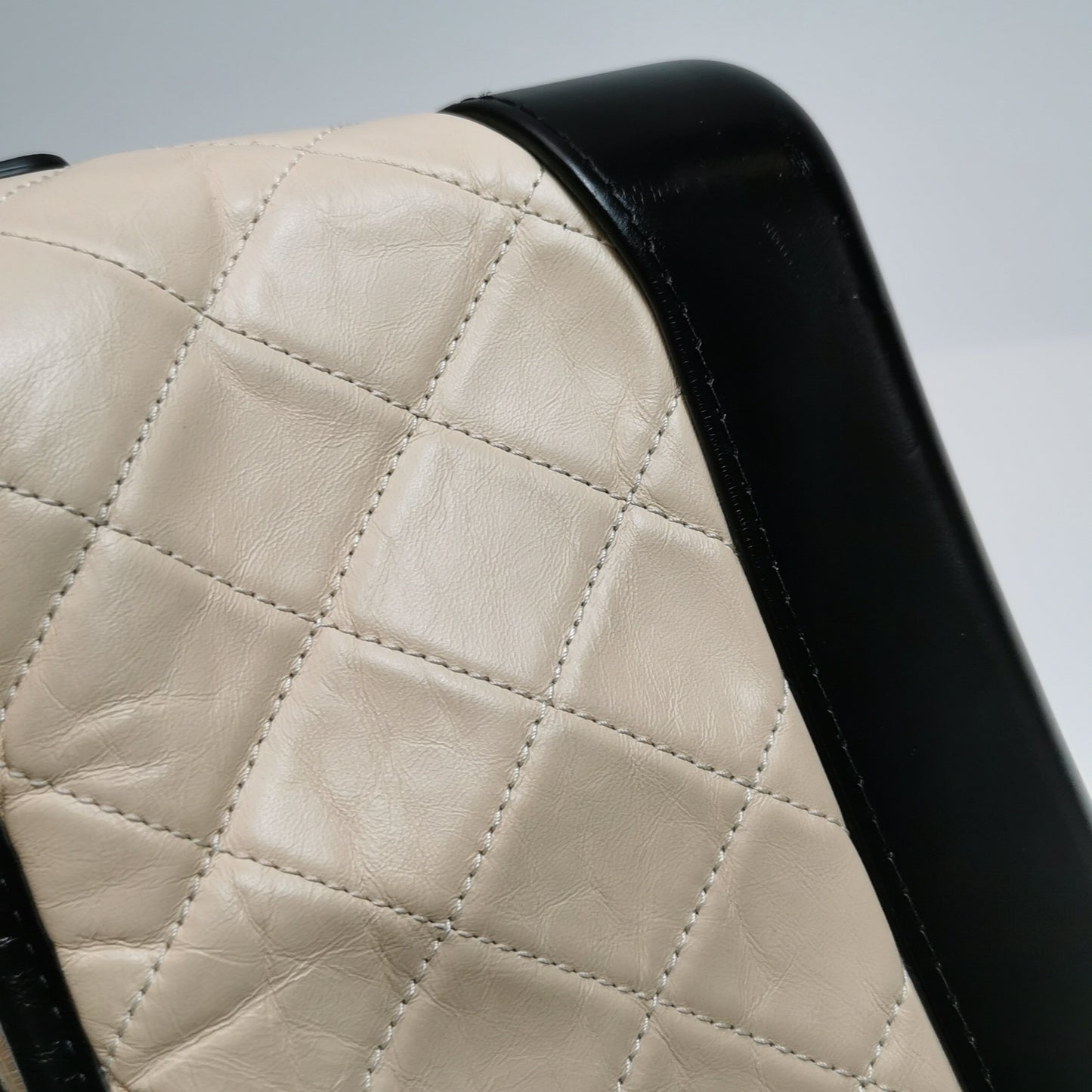 Chanel Beige/Black Leather Small Gabrielle Shoulder Bag