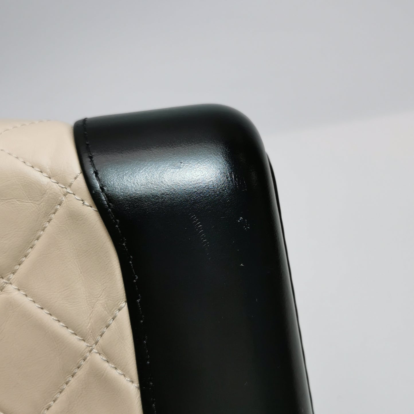 Chanel Beige/Black Leather Small Gabrielle Shoulder Bag