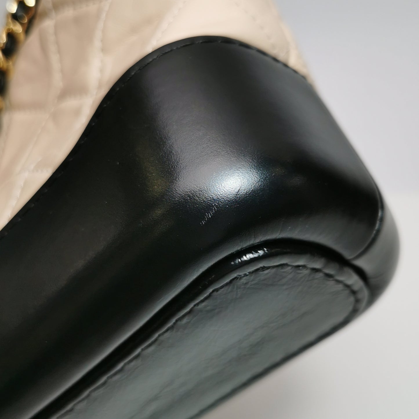 Chanel Beige/Black Leather Small Gabrielle Shoulder Bag