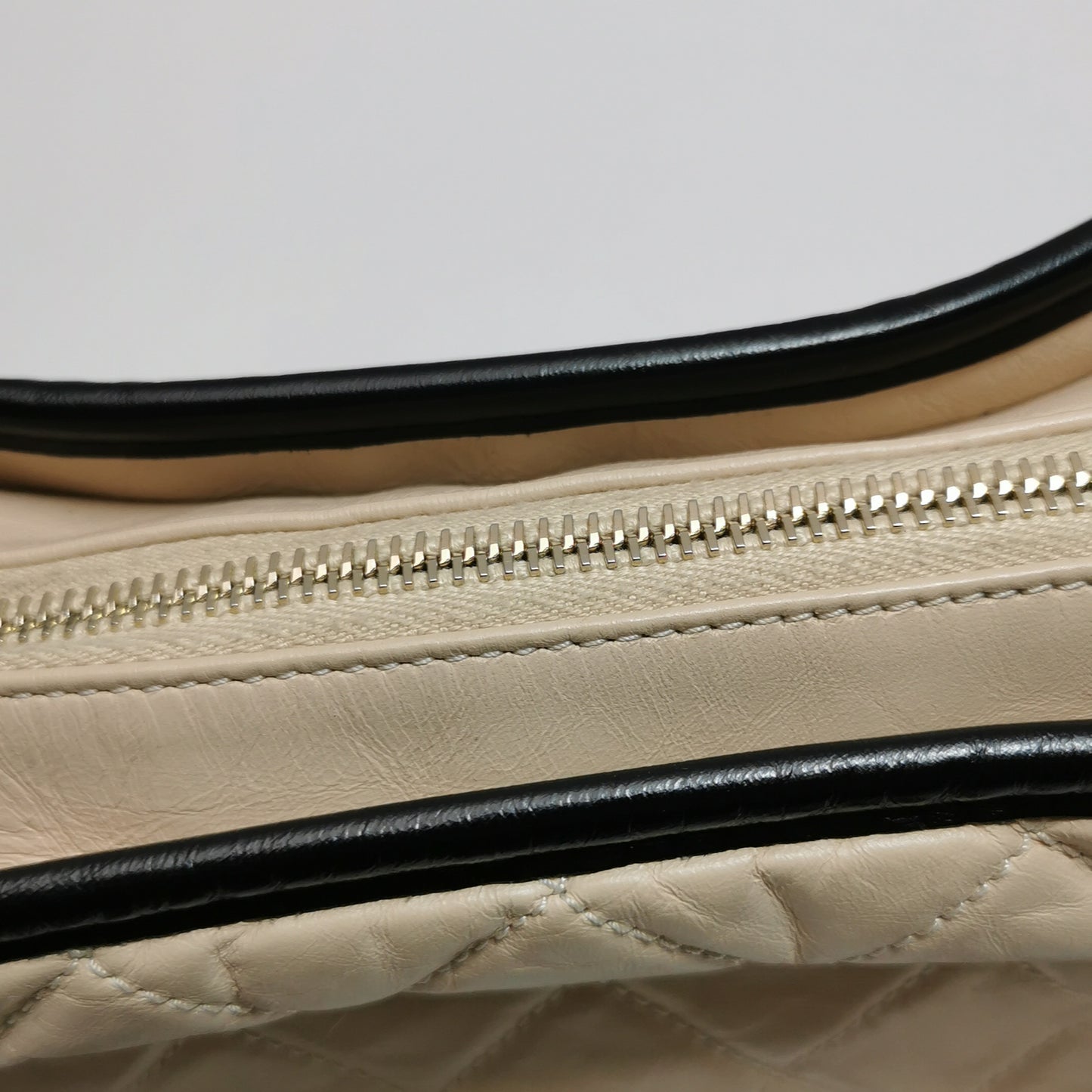 Chanel Beige/Black Leather Small Gabrielle Shoulder Bag