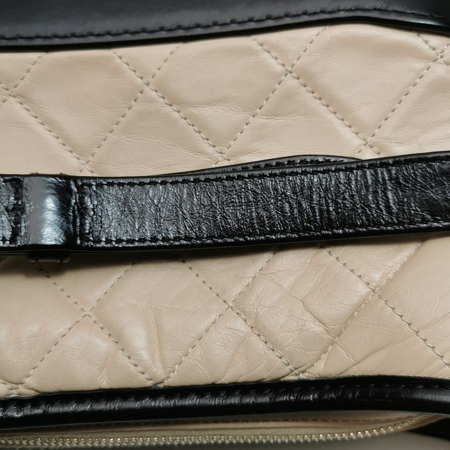 Chanel Beige/Black Leather Small Gabrielle Shoulder Bag