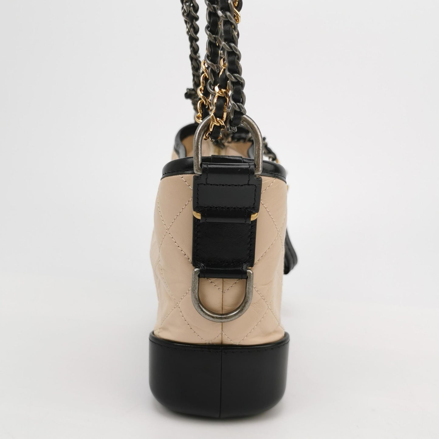 Chanel Beige/Black Leather Small Gabrielle Shoulder Bag