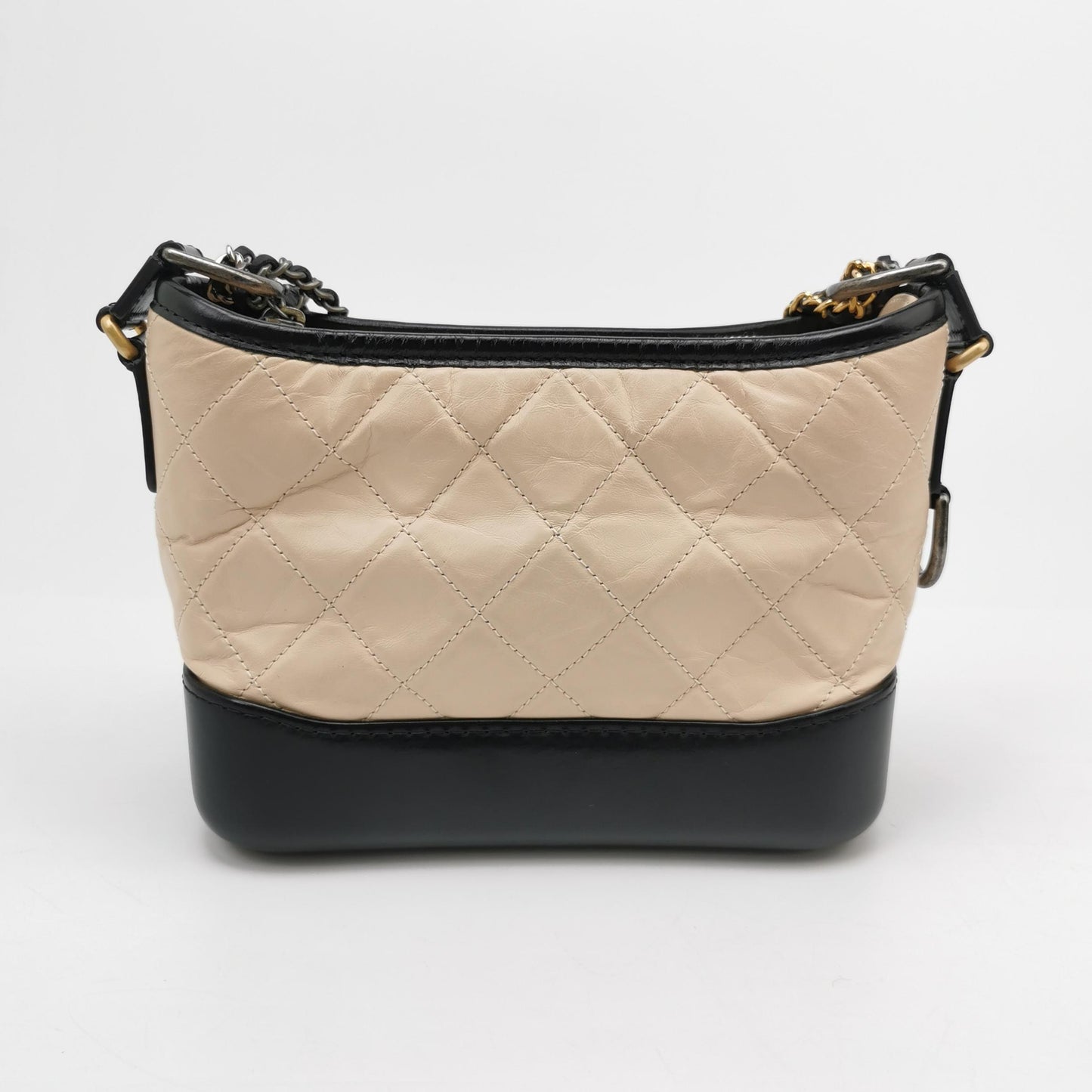 Chanel Beige/Black Leather Small Gabrielle Shoulder Bag