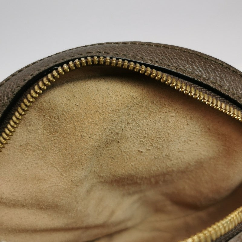 Gucci GG Supreme Monogram Web Mini Ophidia Round Shoulder Bag Brown